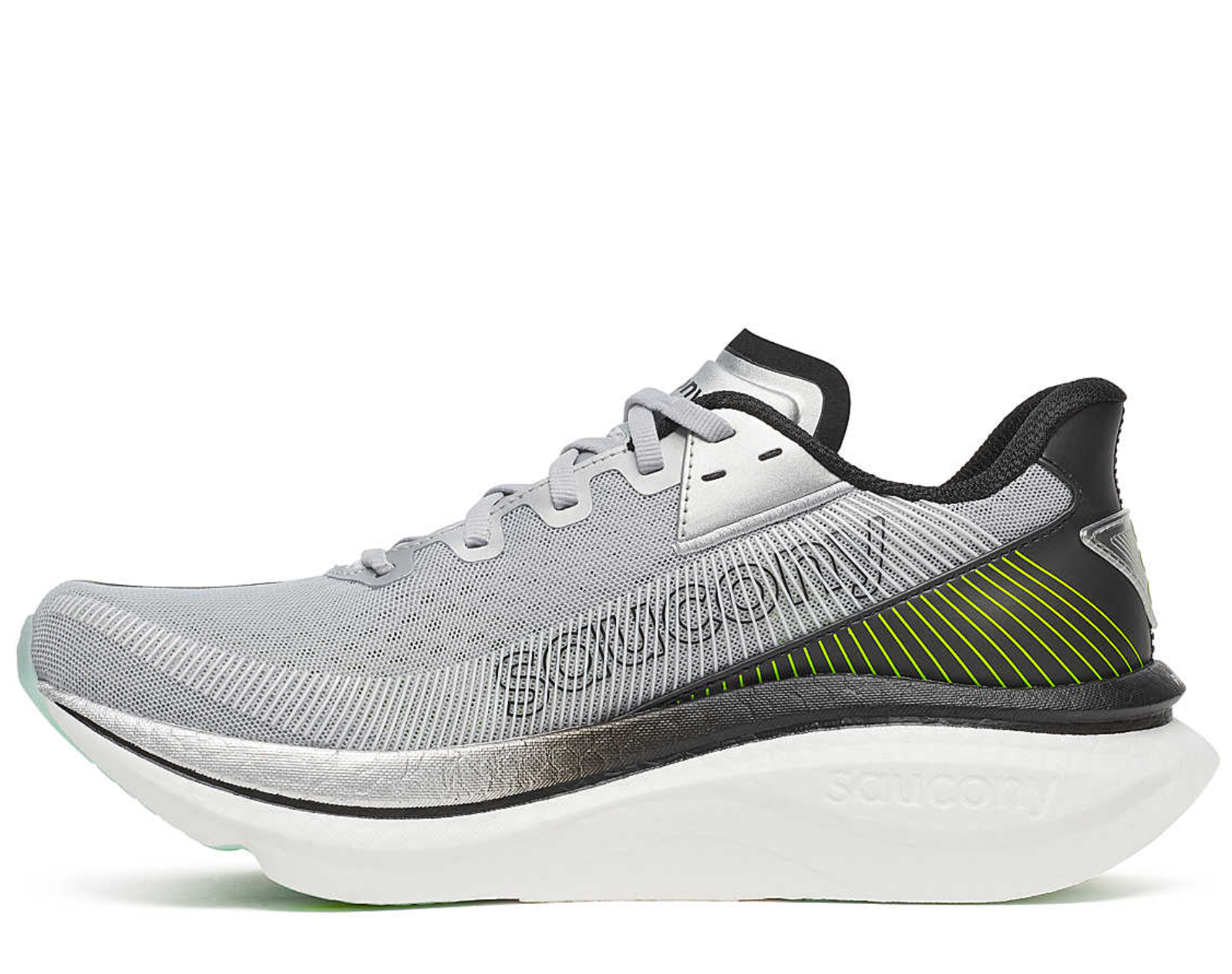 Saucony Endorphin Azura Mens 9 Gray Citron Running Shoes S21070-103 Saucony Endorphin Azura Silver Black Men Racing Road Running  main image 2