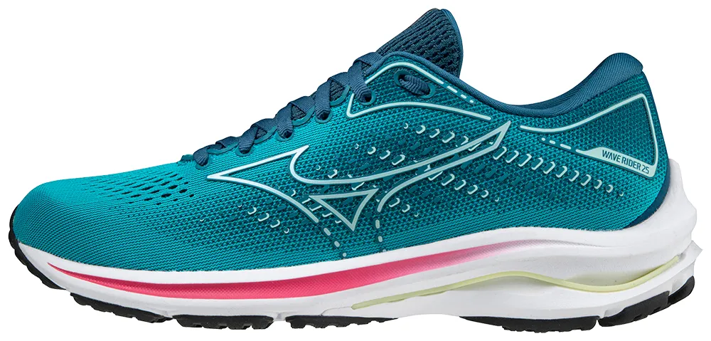 Mizuno WOMEN'S WAVE RIDER 25 LKCW LAKE BLUE/CLEARWATER