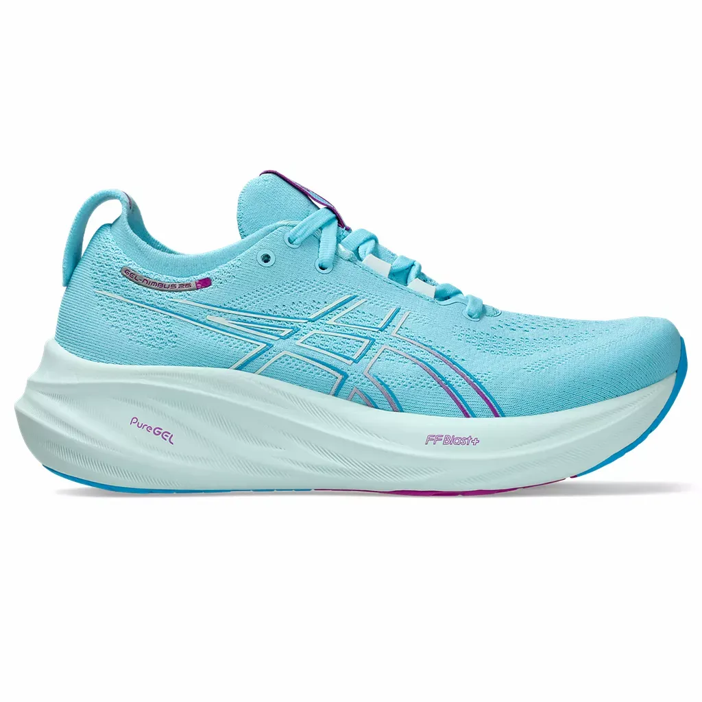 【asics】ランニングシューズ 404 ブルー Asics WOMEN'S GEL-NIMBUS 26 404 BrightCyan/BoldMagenta