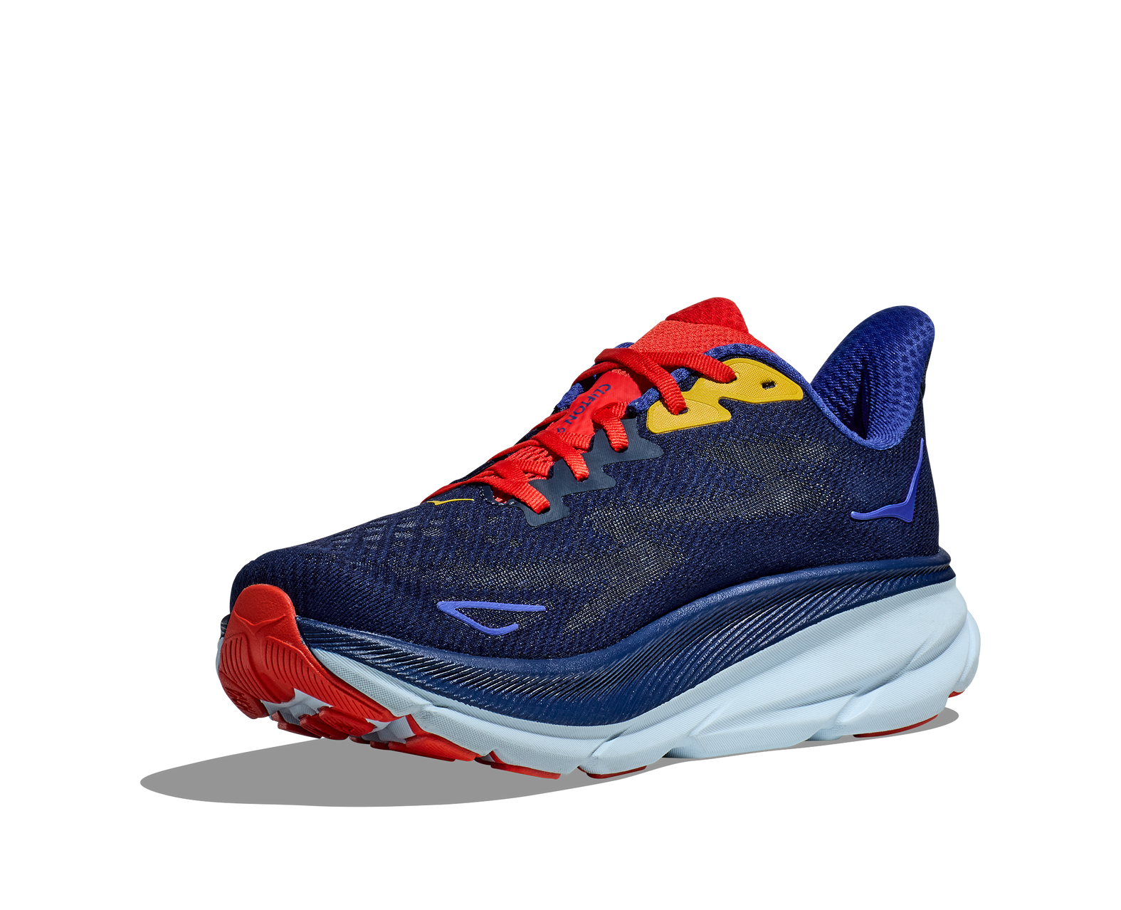 NEW Men's HOKA Men's Clifton 9 Blue/Red Running Shoes